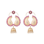 Nuyug 22K Gold Plated Pink Paisley Bloom Earrings | Grocsy
