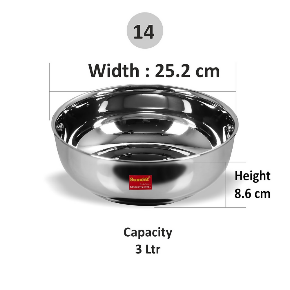 Sumeet Stainless Steel Induction Bottom Gas Stove Friendly Tasra | Grocsy
