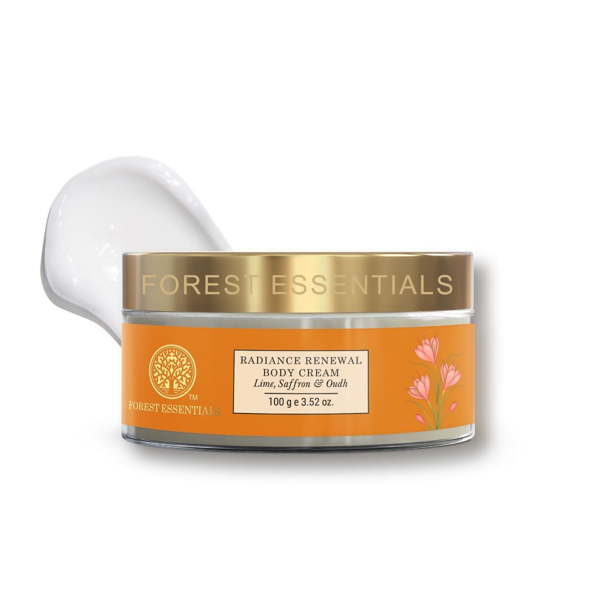 Forest Essentials Radiance Renewal Body Cream Lime Saffron & Oudh | Grocsy
