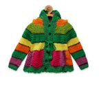 ChutPut Hand knitted Rainbow Hooded Sweater For Baby Boys - Multi | Grocsy