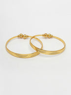NVR Women's Set of 2 Gold-Polished Handcrafted Adjustable Bangles | Grocsy