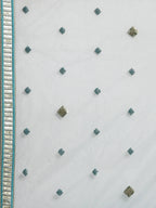 House of Panchhi Women Sea Green Net Zig-Zag Embroideried Lehenga, Blouse & Dupatta | Grocsy