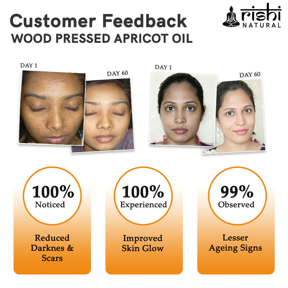 Rishi Natural Apricot Oil Wood Pressed 100% Pure | Grocsy