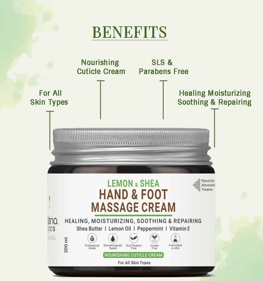 Volamena Organics Lemon & Shea Hand And Foot Whitening Massage Cream | Grocsy