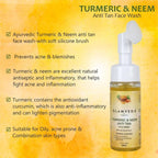 Glamveda Ayurvedic Turmeric & Neem Anti Tan Face Wash With Soft Silicone Brush | Grocsy