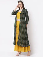 Myshka multi color Color Georgette Solid Top With Pant And Shrug Set | Grocsy