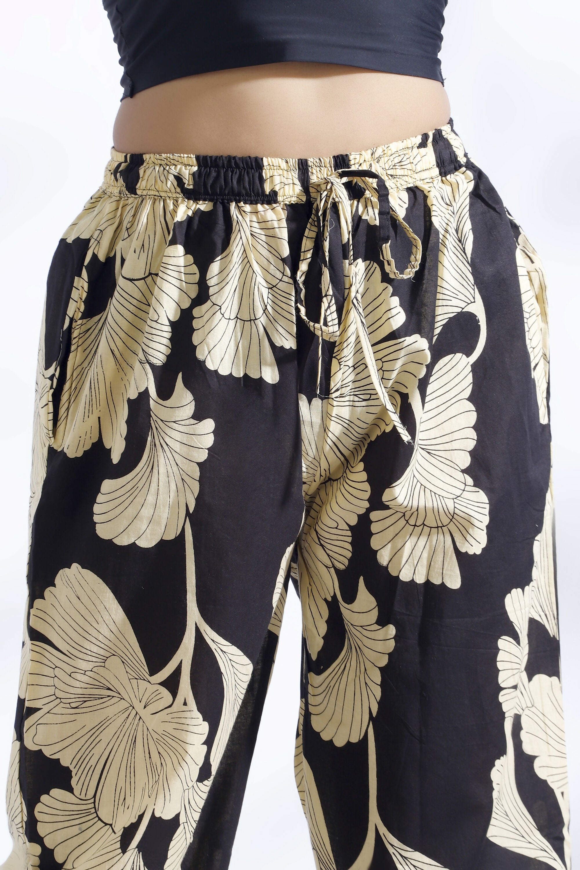 Breathables Black Floral Cotton Kurta & Pant Co-Ord Set | Grocsy