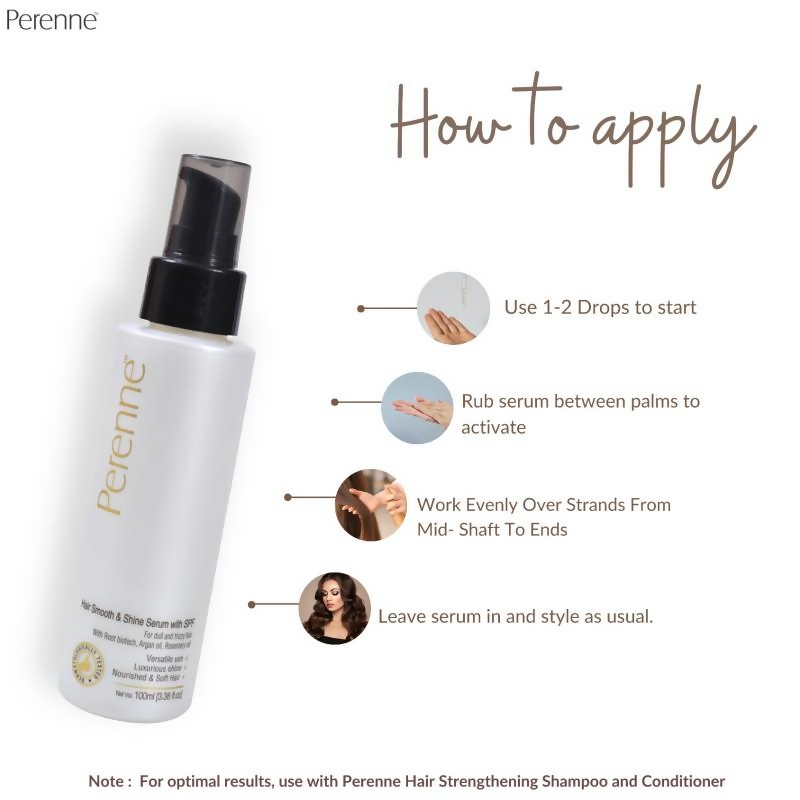 Perenne Hair Smooth & Shine Serum With SPF | Grocsy