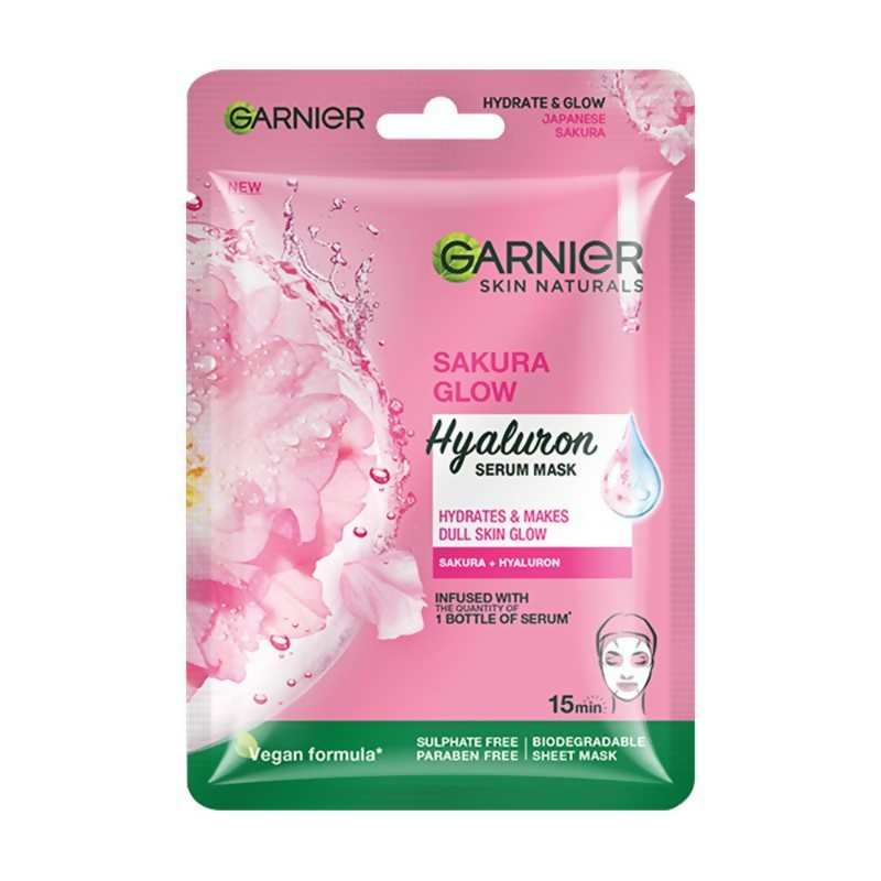 Garnier Skin Naturals Sakura Glow Hyaluron Serum Mask | Grocsy