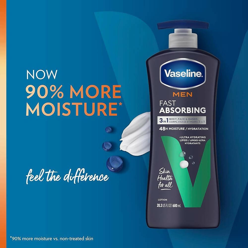Vaseline Men Fast Absorbing Body and Face Lotion | Grocsy