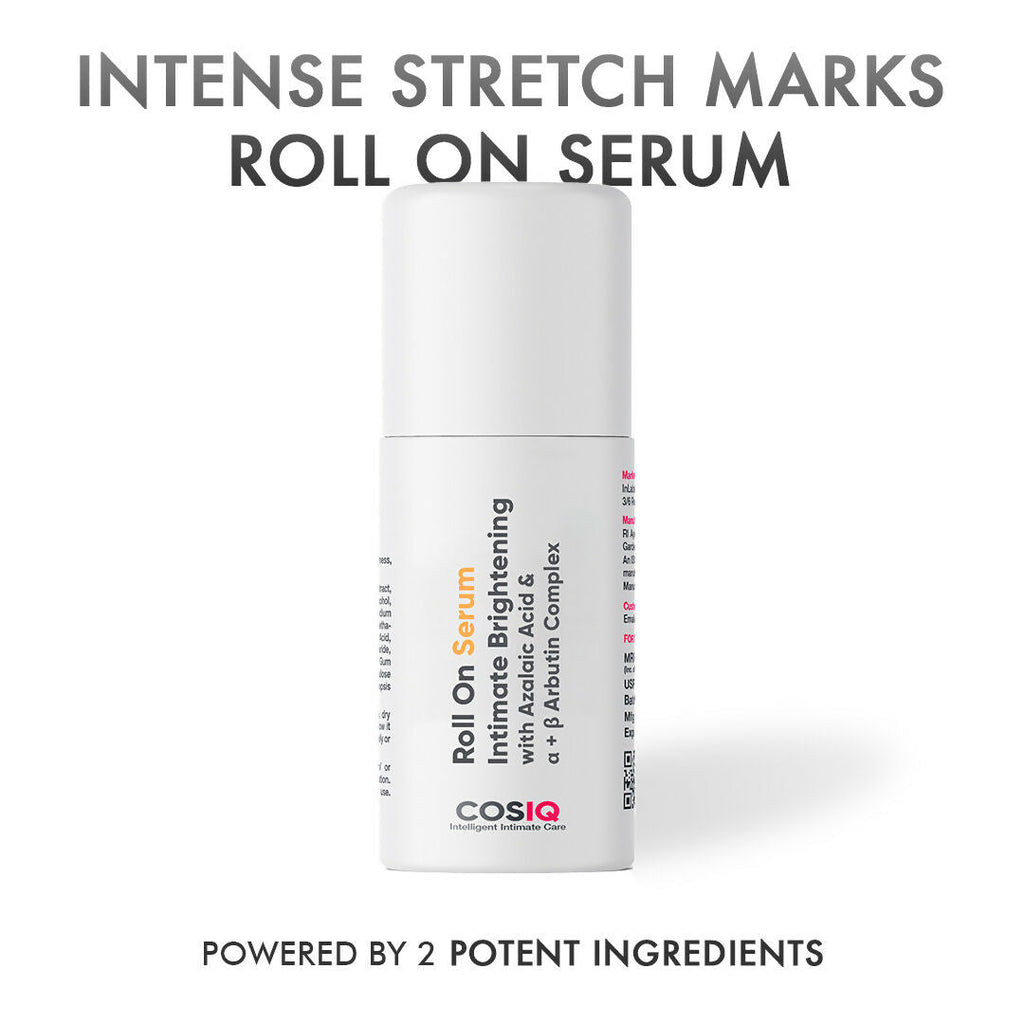 Cos-IQ Intimate Brightening Roll-On Serum, With Azelaic Acid & Alpha + Beta Arbutin Complex | Grocsy