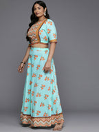Ahalyaa Women's Traditional wear Lehenga Choli - Blue | Grocsy