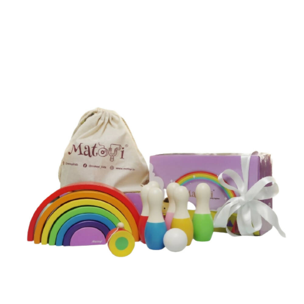 Matoyi Color Bowling Pin & Rainbow Stacker & Yoyo For Kids | Grocsy