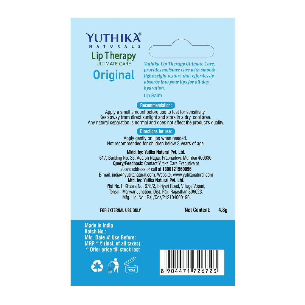 Yuthika Moisturizing Lip Balm – Original | Grocsy