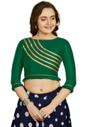 Aastha Fashion Women's Bottle Green Art Silk Designer Party Wear Readymade Blouse | Grocsy
