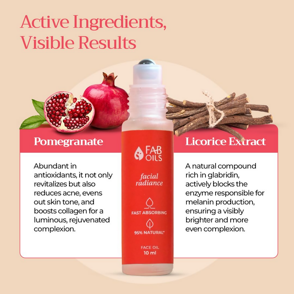 Fab Oils Facial Radiance Face Oil For Glowing Skin & Even Skin Tone | Grocsy