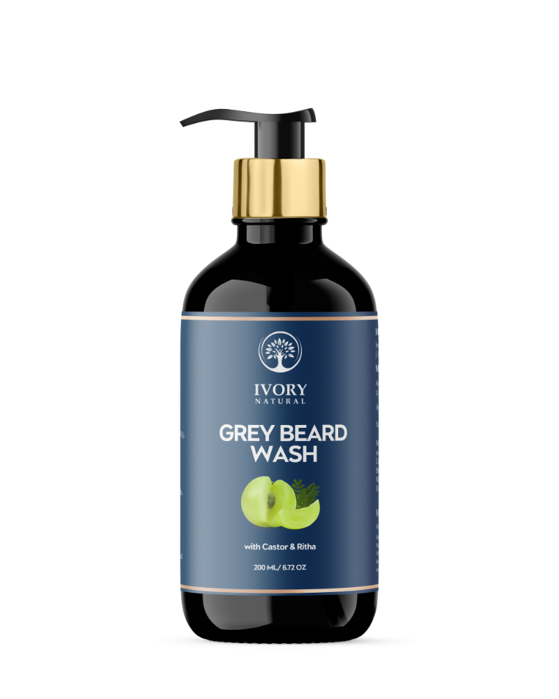 Ivory Natural Grey Beard Wash For Beard Graying And Restoring Beard'S Natural Black Shade | Grocsy