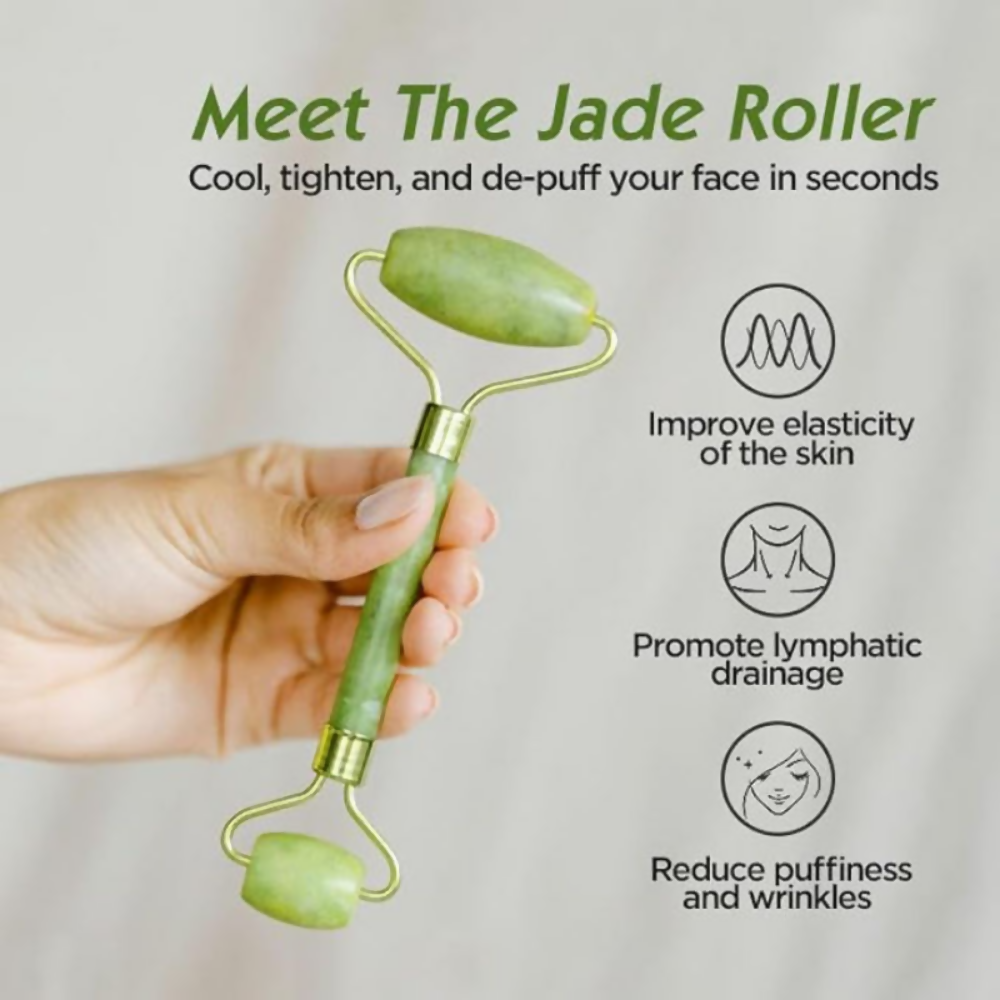 Bronson Professional Jade Roller & Gua Sha Face Neck Dual Head Massage Kit | Grocsy