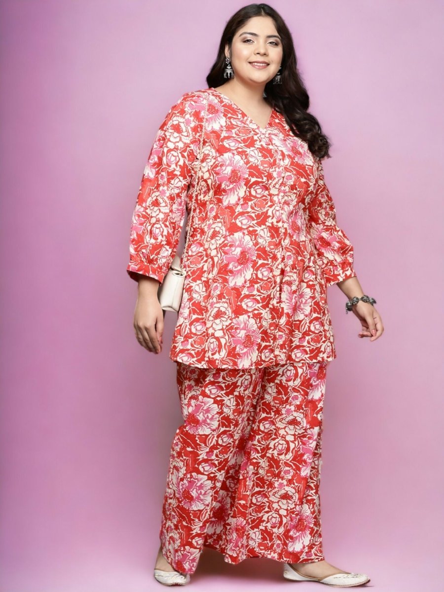 Ahalyaa Women's Traditional wear Tunic - Red | Grocsy