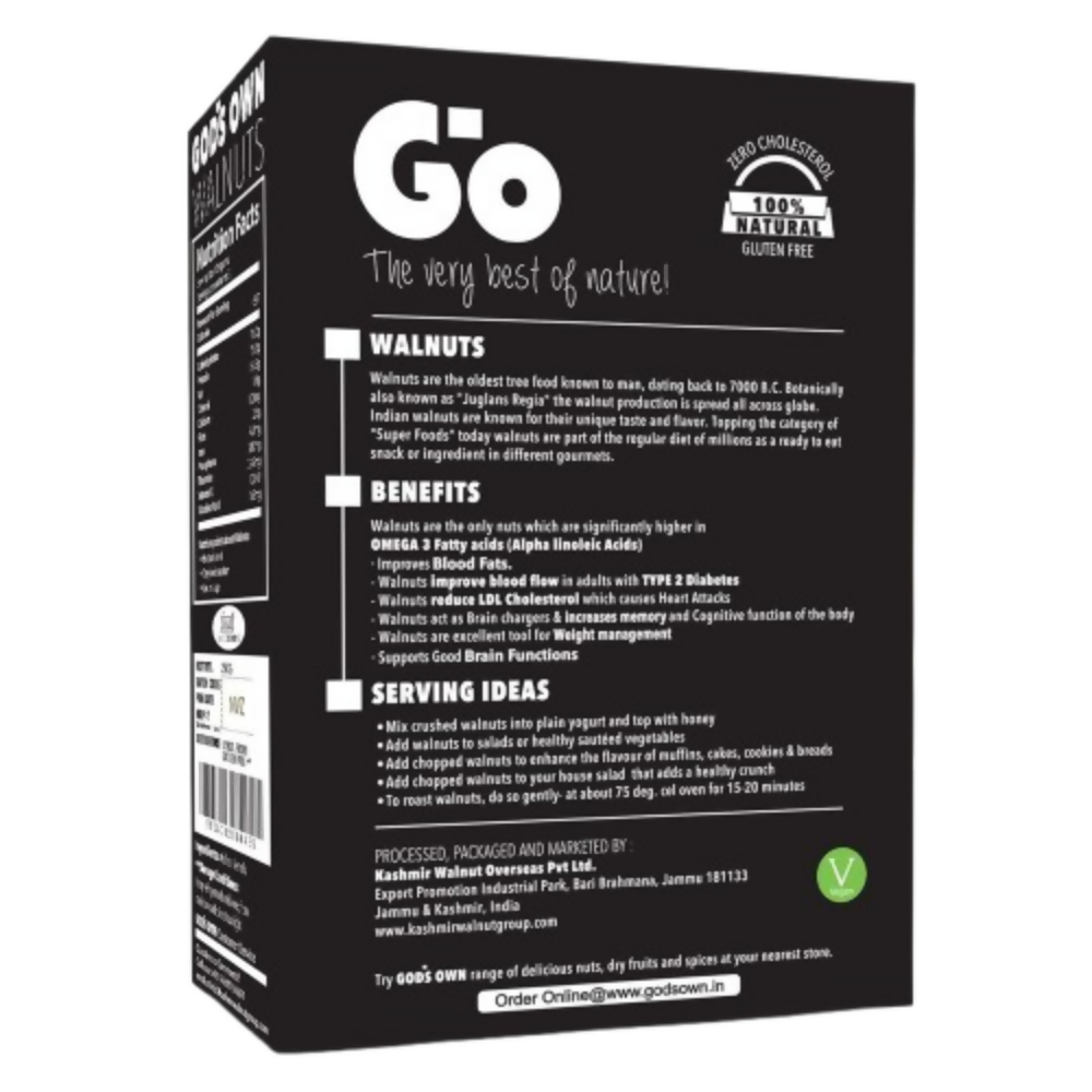 Go Organic Kashmiri Extra Light Halves Walnuts Kernels | Grocsy