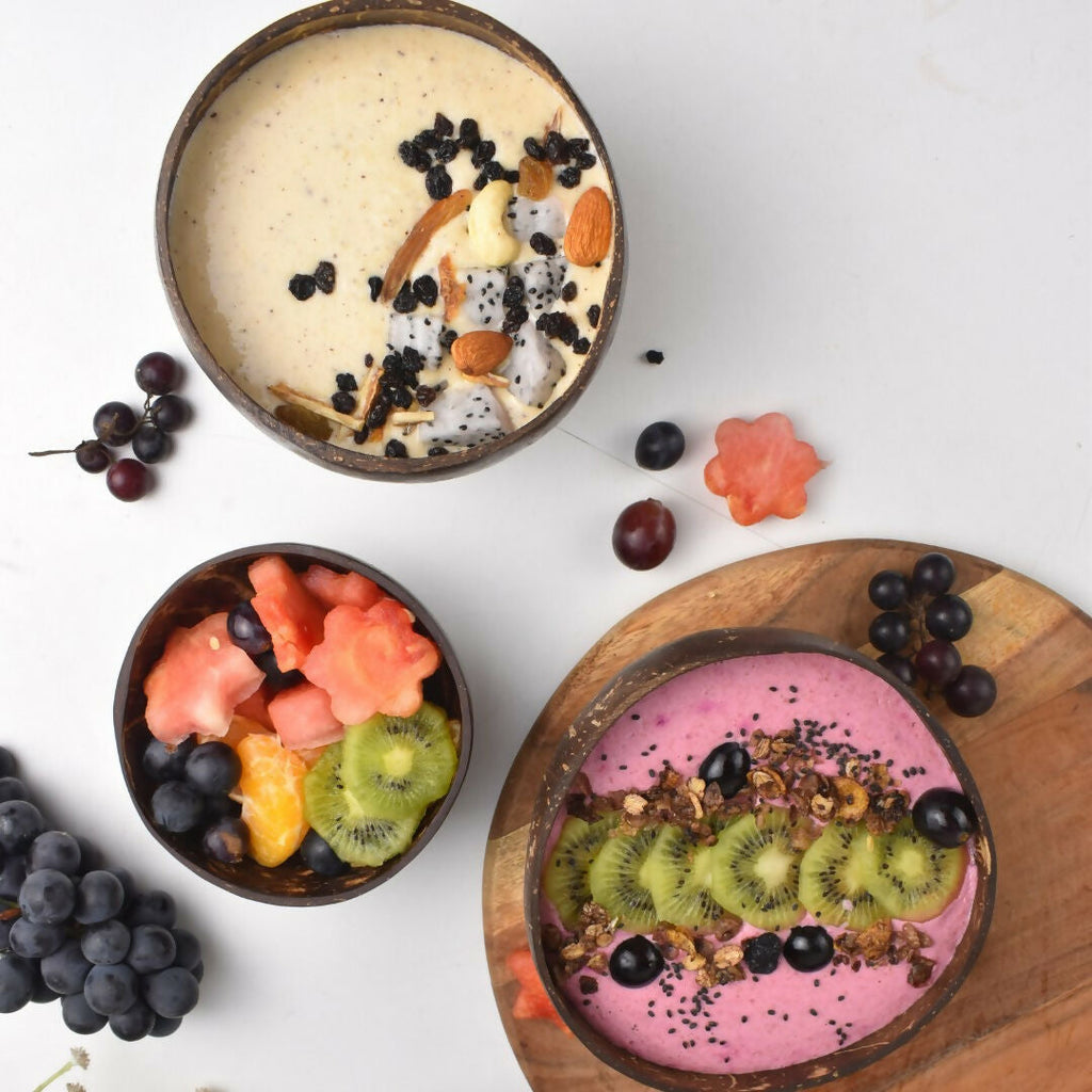 Thenga Artisan Mini Coconut Shell Bowl with Spoon | Grocsy