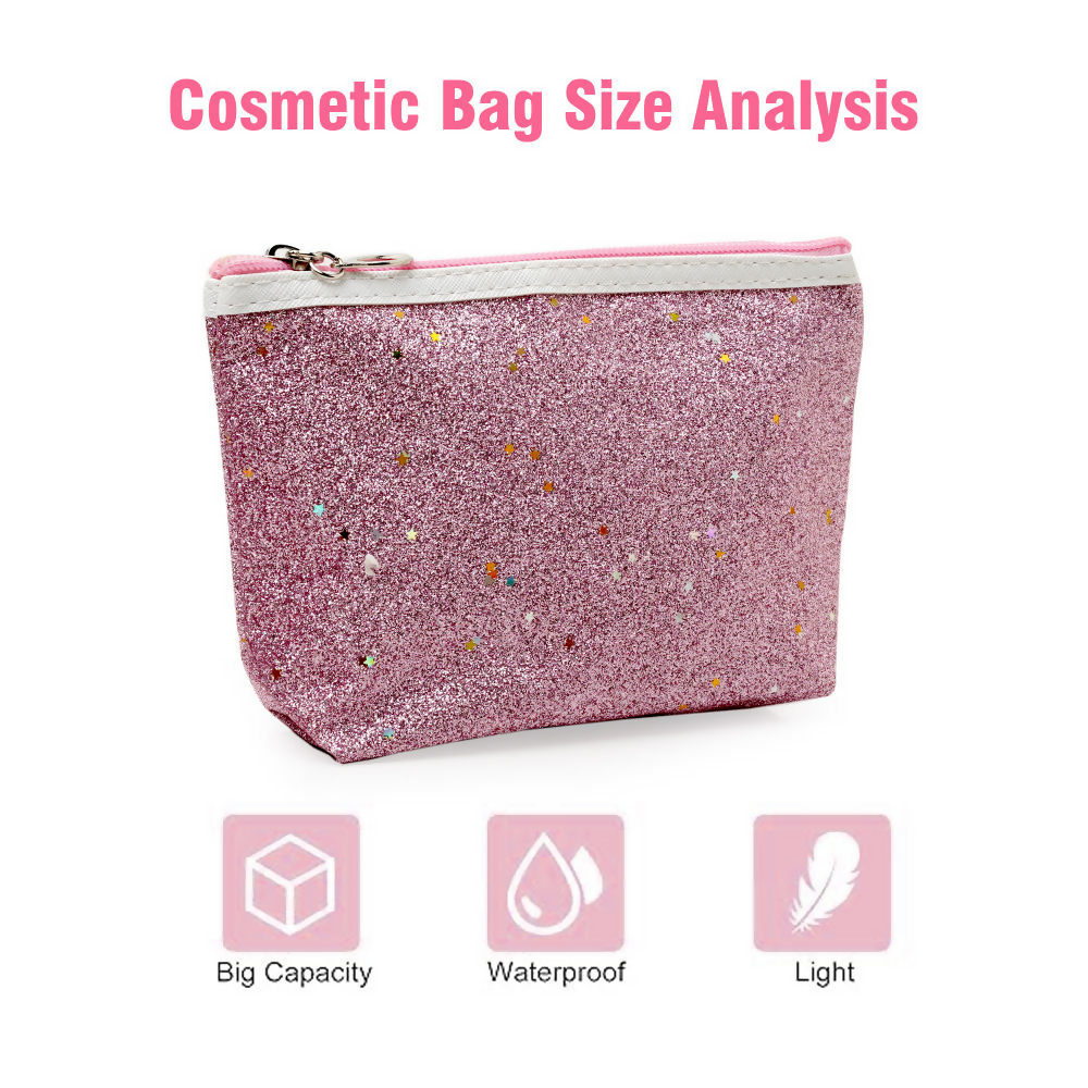 Bronson Professional Glitter Bling Mini Makeup Travel Pouch Kit | Grocsy