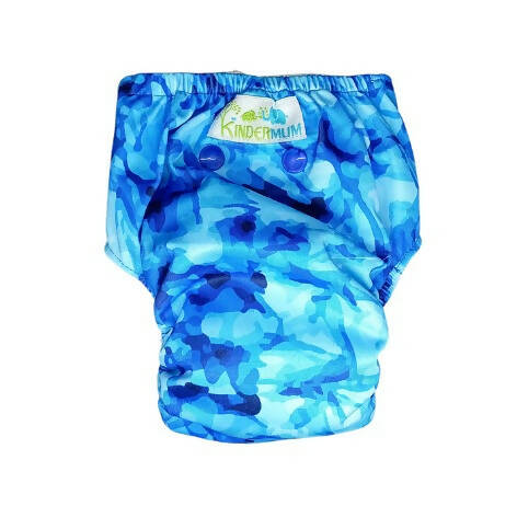 Kindermum Nano Pro Aio Cloth Diaper (With 2 Organic Inserts And Power Booster)- Aqua For Kids | Grocsy