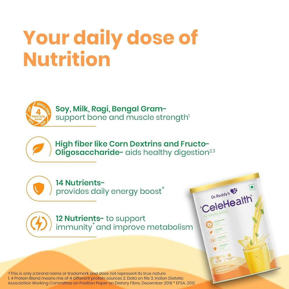 Dr. Reddy’s Celehealth Nutritional Drink - Saffron & Cardamom Flavor | Grocsy