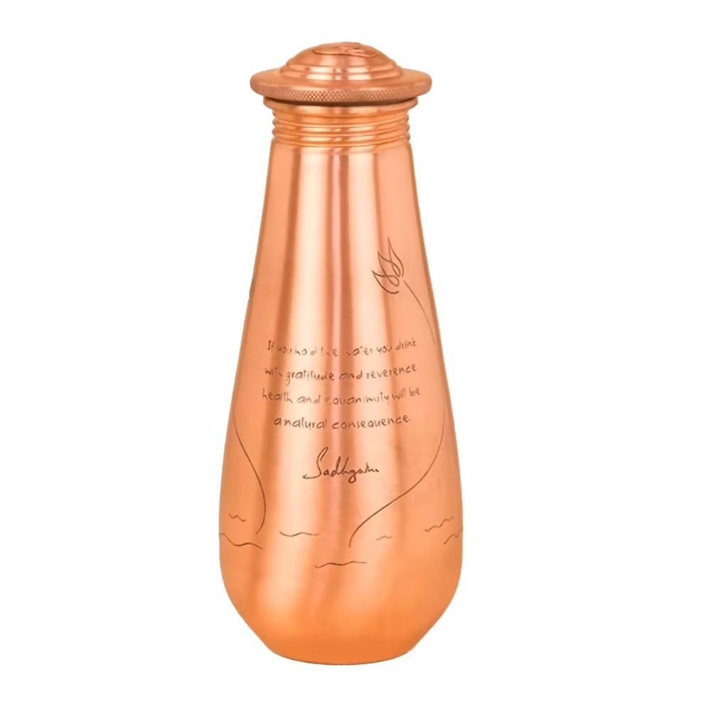 Isha Life Copper Water Bottle with Sadhguru Quote | Grocsy