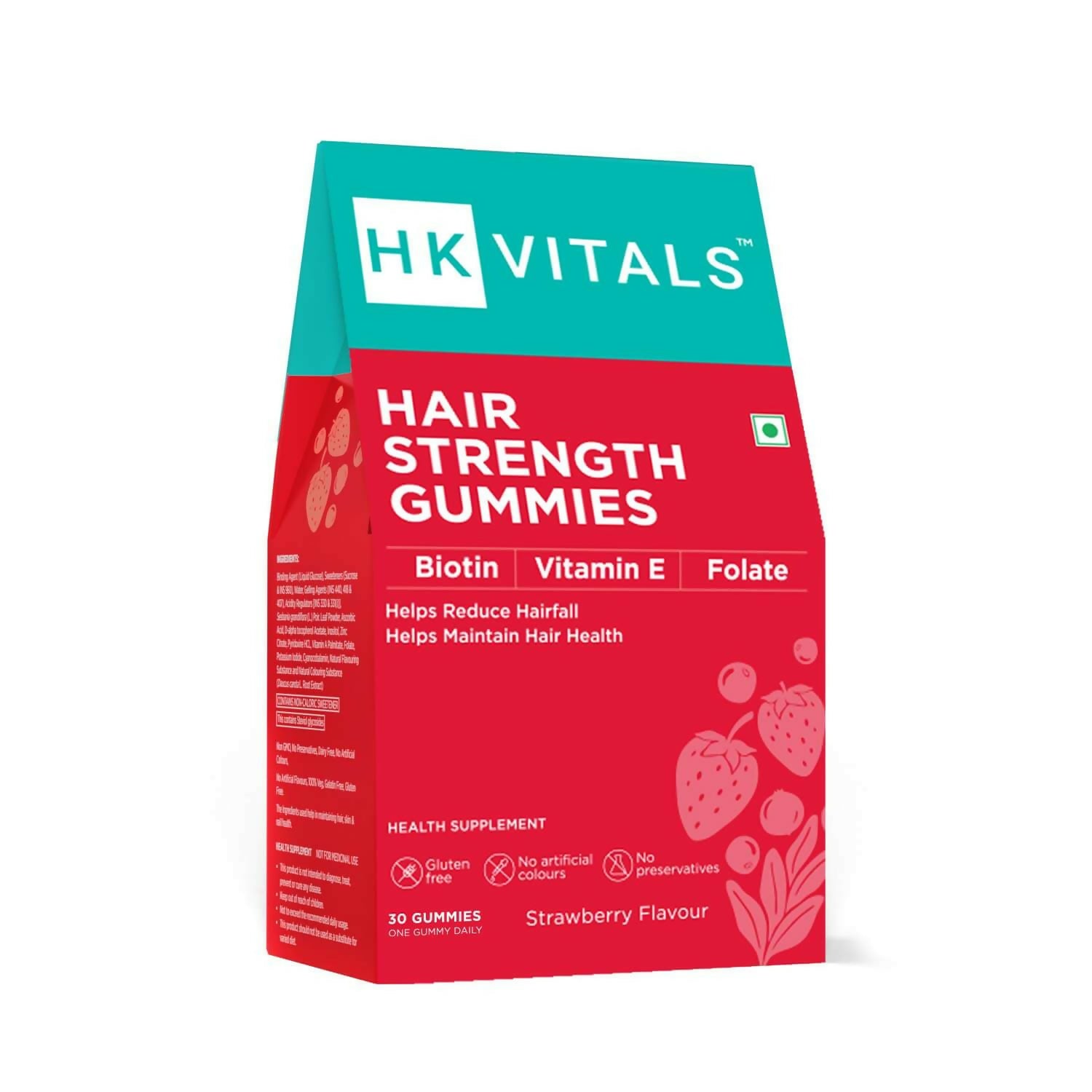 HK Vitals Hair Strength Biotin Gummies - Strawberry Flavor | Grocsy