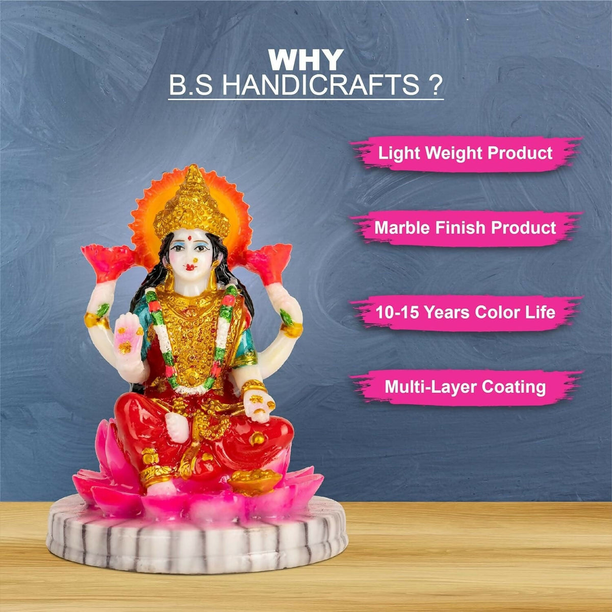 BS Handicrafts Stone Lakshmi Devi Idol | Grocsy