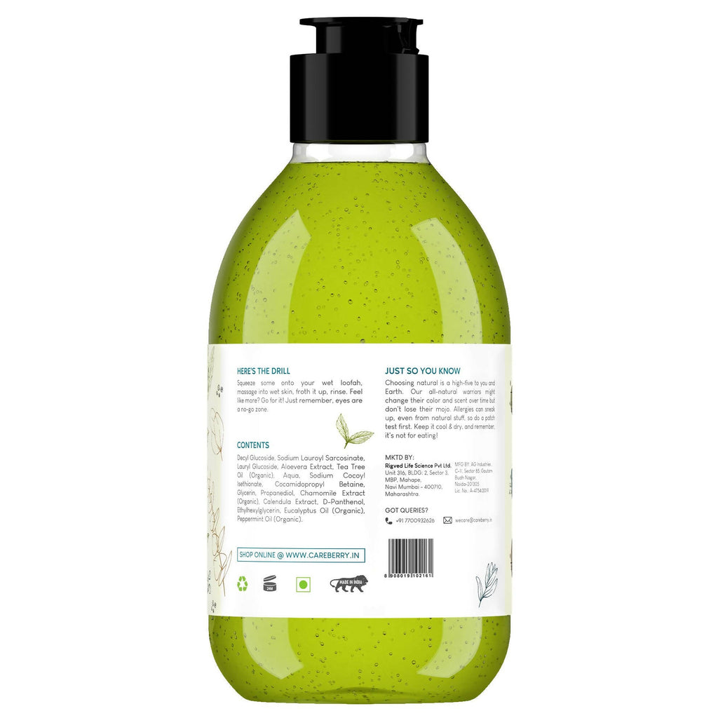 Careberry Tea Tree & Eucalyptus Oil Shower Gel | Grocsy