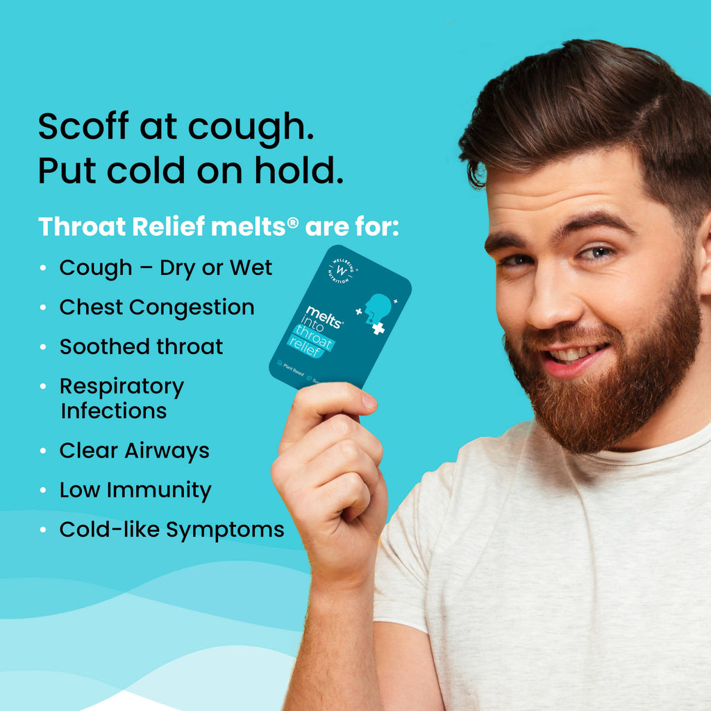 Wellbeing Nutrition Melts instant Throat Relief Oral Strips-Soothing Ginger Lemon Honey Flavor | Grocsy