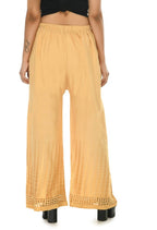 Mominos Fashion Moeza Reyon Cotton Golden Color Cut Work Palazzo | Grocsy