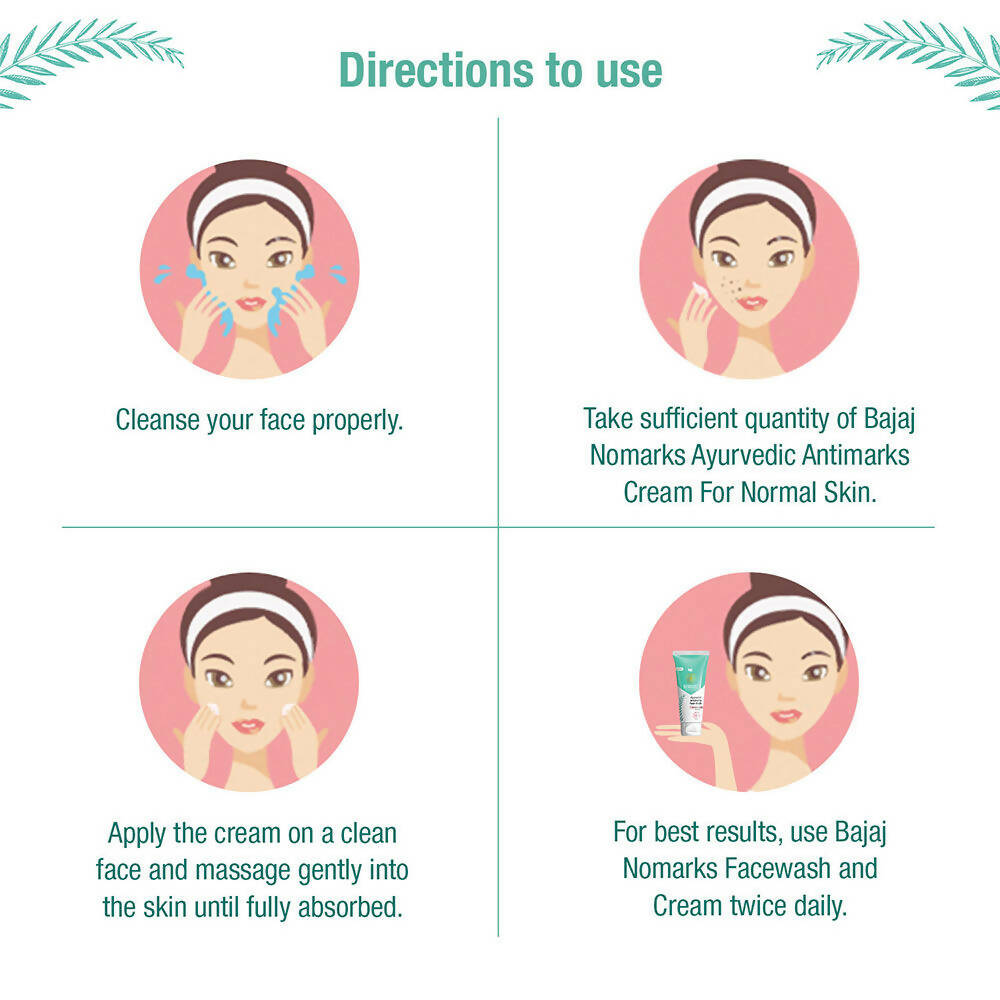 Bajaj Nomarks Ayurvedic Antimarks Cream For Normal Skin | Grocsy