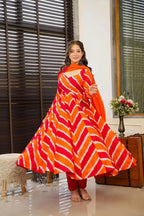 Aayaa Designer Printed Tebby Silk Suit - Multi Color | Grocsy