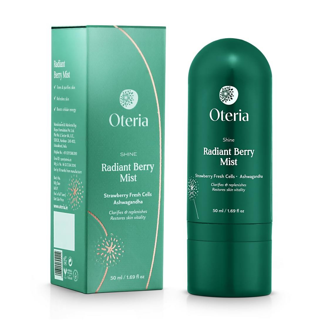Oteria Radiant Berry Mist Toner For Glowing Complexion & Balances Oily, Dry | Grocsy