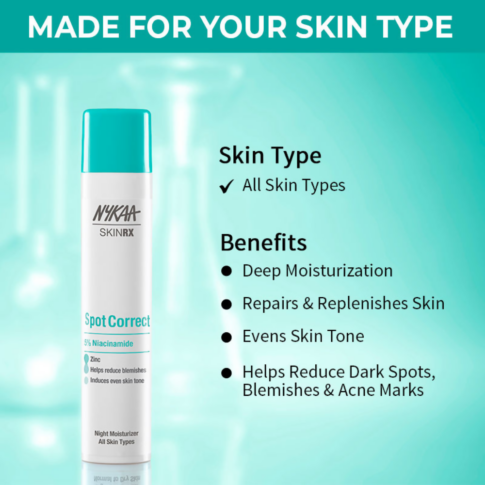 Nykaa SKINRX Spot Correct 5% Niacinamide Night Moisturizer | Grocsy