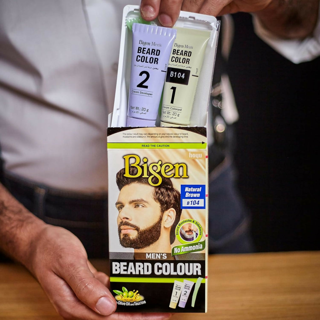 Bigen Men's Beard Color - Natural Brown B104 | Grocsy