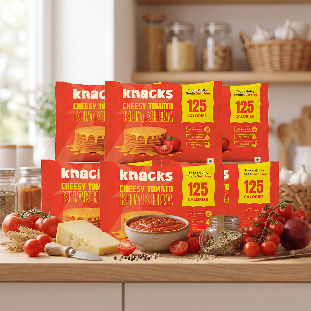 Knacks Coin Khakhra Crisps - Cheesy Tomato Flavour | Grocsy
