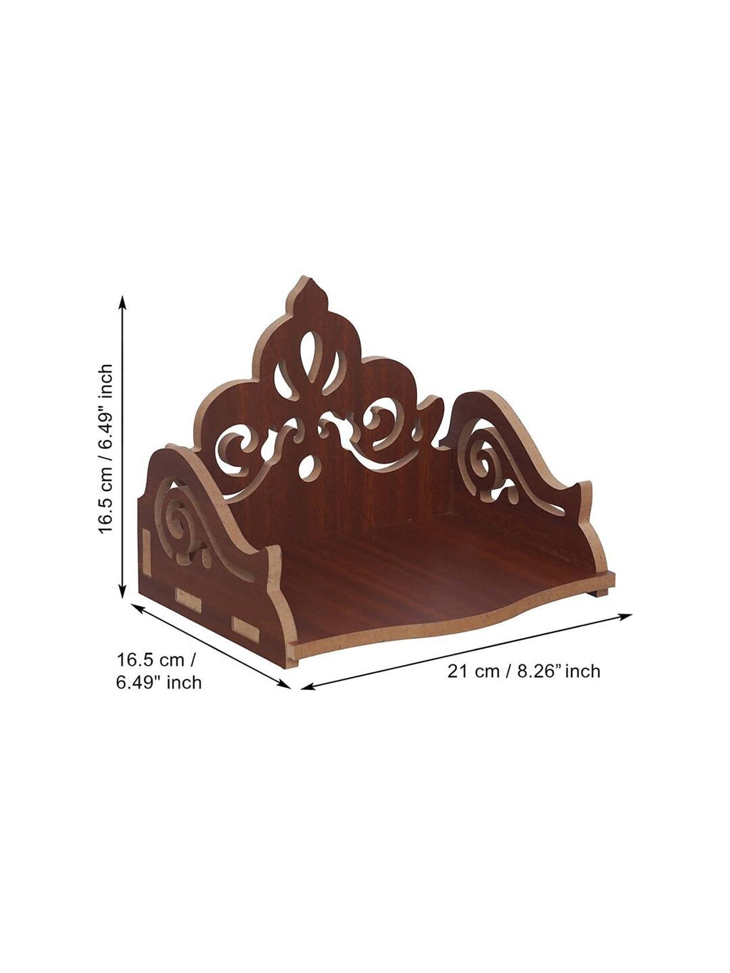 eCraftIndia Brown Decorative Beautiful Wooden Pooja Temple | Grocsy