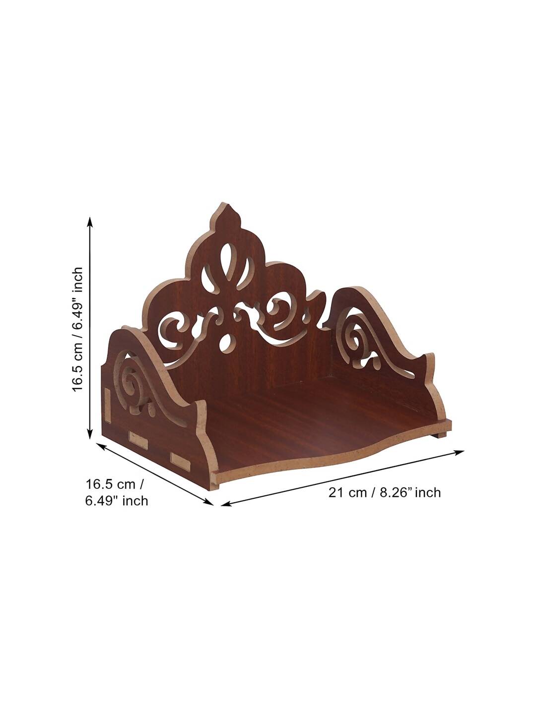 eCraftIndia Brown Decorative Beautiful Wooden Pooja Temple | Grocsy