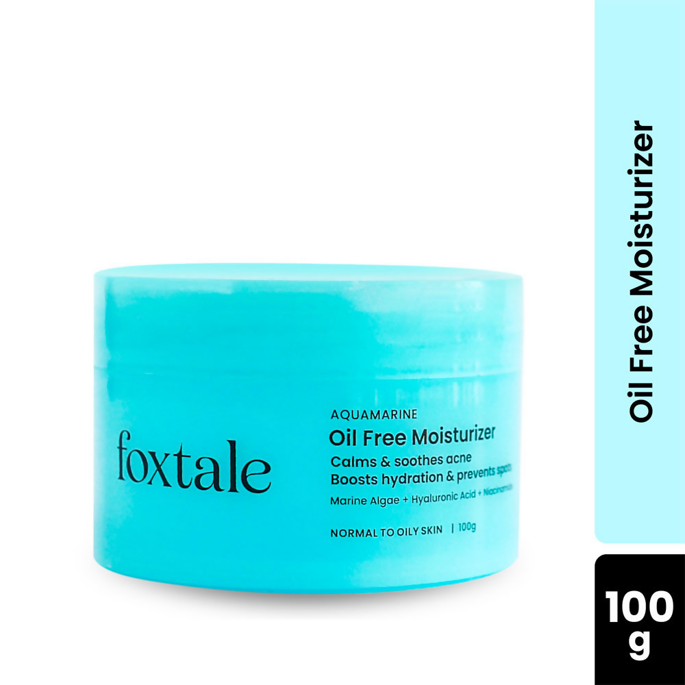 Foxtale Aquamarine Oil Free Hydrating Moisturiser With Hyaluronic Acid For Normal To Oily Skin | Grocsy