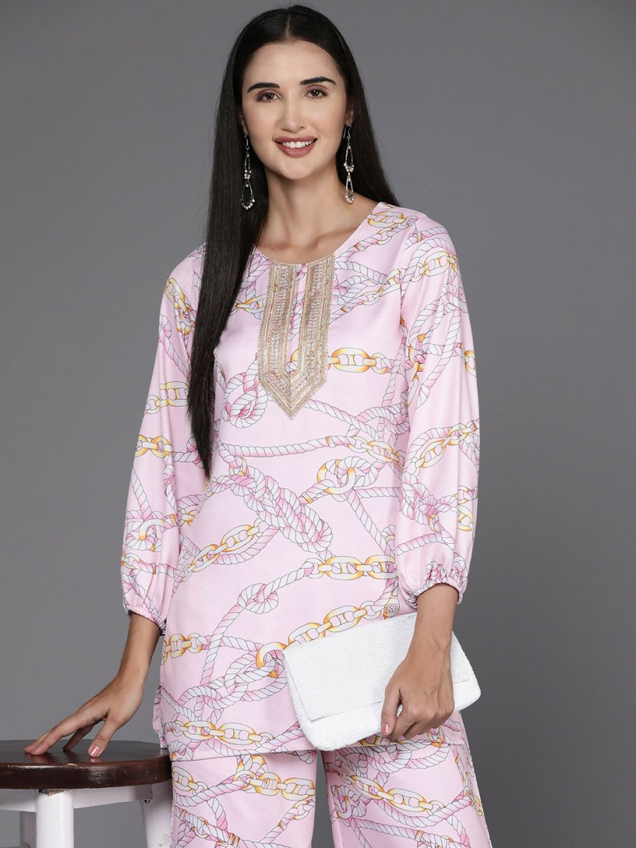 Ahalyaa Women's Traditional Wear Co-ods - Pink | Grocsy