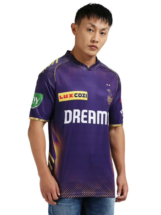 Kolkata Knight Riders Men Purple Printed Half Sleeves Jersey IPL, T20 | Grocsy