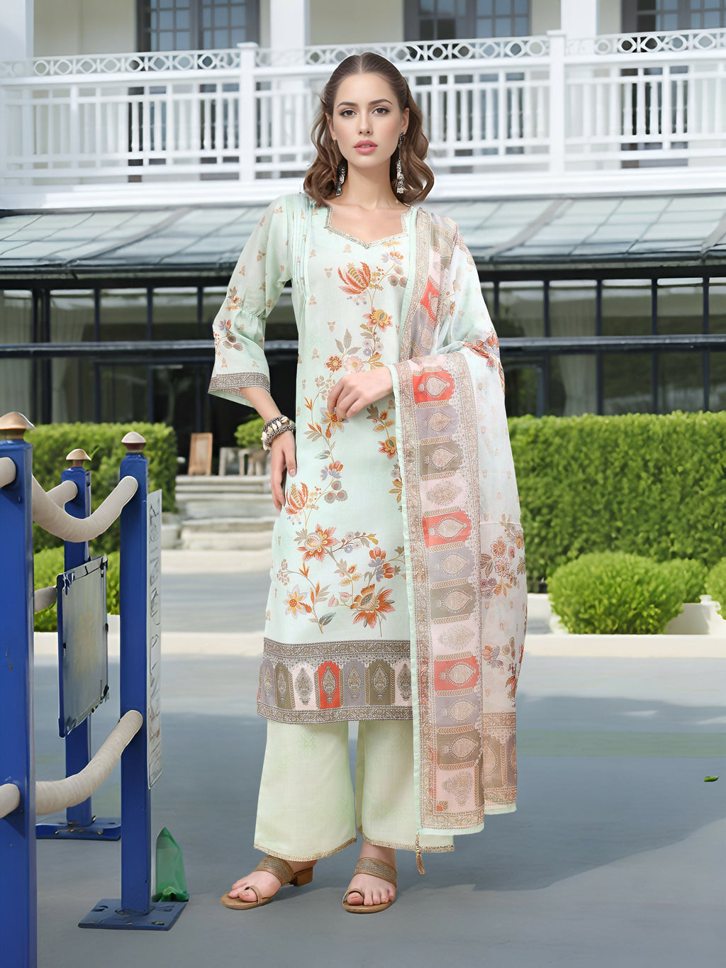 Joban Fashion Pista Position Digital Print With Position Foil Kurta Set | Grocsy