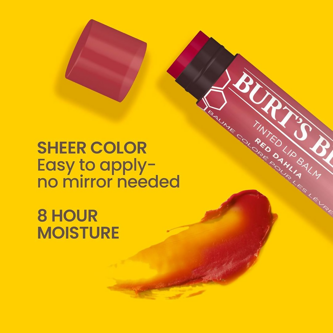 Burt's Bees 100% Natural Moisturizing Tinted Lip Balm - Red Dahlia | Grocsy