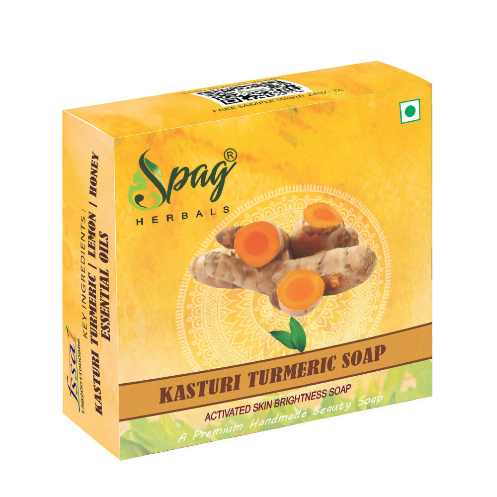 Spag Herbals Kasturi Turmeric Handmade Soap | Grocsy