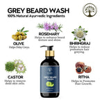 Ivory Natural Grey Beard Wash For Beard Graying And Restoring Beard'S Natural Black Shade | Grocsy