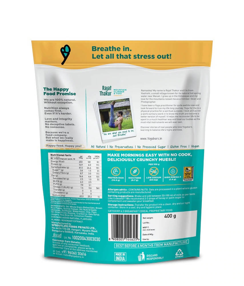 Yoga Bar Almonds + Quinoa Crunch Wholegrain Muesli | Grocsy